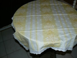 Charming madeira lace damask tablecloth