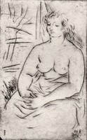 Miklós Porsos - 18 x 11 cm etching 1956