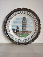 Winterling swarzenbach bavaria germani richly run porcelain bowl Leaning Tower of Pisa with silver glaze