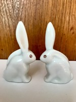 Herend miniature bunny figurines in pairs