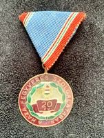 Award for 20 years in the armed service of the homeland