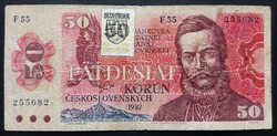 Czechoslovakia 50 crowns / korun 1987, f+, overstamped