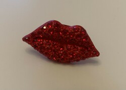 Giant Extravagant Red Mouth Lips Kiss Stone Adjustable Cocktail Ring Cocktail Ring with 3.5cm Head