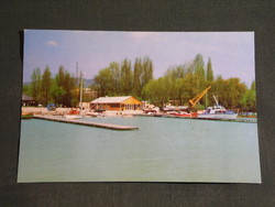 Postcard, Balatonfüred, Hungarian Sailing Association's central water station skyline