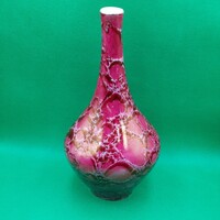 Hollóházi lüszteres márványozott porcelán váza