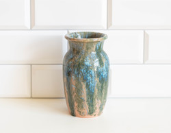 Marked antique Zsolnay pink base glaze continuous glaze vase - damaged!