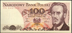 D - 111 -  Külföldi bankjegyek:  1986 Lengyelország 100 zlotych UNC