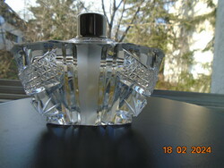 Art-Deco antik nehéz kristály parfümös üveg,üvegműves műremek 674 g (!)