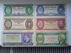 Series of HUF banknotes 1969 - 1984
