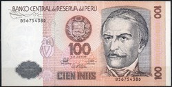 D - 105 - foreign banknotes: 1987 Peru 100 intis unc