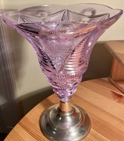Nagyméretű ezüst talpú váza