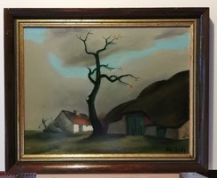 Farm - 25.5 X 33, oil, in own frame