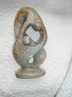Statue in henry moore style - mother with child 16.5 cm signed