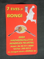 Kártyanaptár, Bongi ételfutár Pécs, grafikai rajzos, reklám figura ,szakács, 2006, (6)