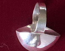 Silver modernist ring