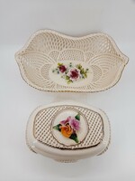 Amadeus Hungarian ceramic wicker basket and lidded storage, 2 in one
