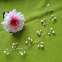 Wedding had114 - approx. 30 cm bridal pearl hair wire, hair ornament on silver wire