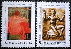 S4047-8 / 1990 Ferenczy Noémi és Béni bélyegsor postatiszta