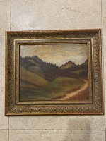 Hegyvidék oil-on-cardboard painting 1917