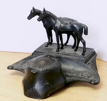 Antique artefact. Secession-style equestrian statue with inkstand