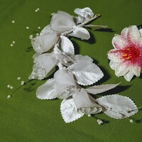 Wedding had123 - bridal hair wreath with vibration, glittery organza rose