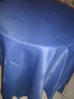 Beautiful gentian blue silk damask tablecloth