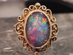 Gold opal cocktail ring