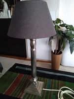 An extremely attractive silver-plated Corinthian column table lamp with a stepped engraved pattern base!