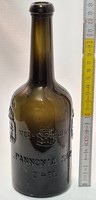 Olive green beer bottle with 