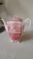 English johnson brothers old britain castles porcelain tea and coffee pot, jug