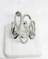 Art Deco stílusú köves, ezüst női gyűrű, kért méretre készítve