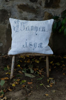 Antique pillow, pillow cover, home decoration, vintage, sack, burlap, garden pillow, decorative pillow