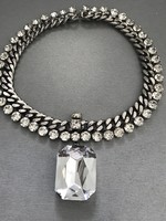 Vintage spectacular necklace with huge pendant, 42 cm long