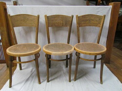 Antique thonet joseph hoffman chair 3 pcs (polished, refurbished)