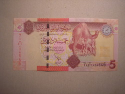 Libya-5 dinars 2011 unc