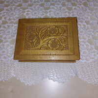 Carved wooden box decorated with a retro folk motif
