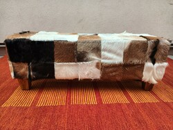 Vintage goatskin bench.