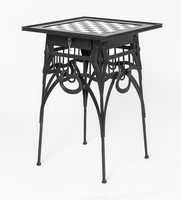 Art Nouveau wrought iron chess table
