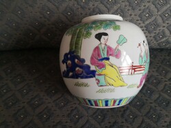 Canton famille rose Chinese ball vase