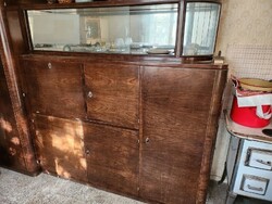 Brown display cabinet (approx. 80 years old)