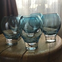 Old Polish krosno crystal glass whiskey glasses in a box, 6 pcs.