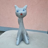 Macska art deco gránit szobrocska