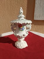 Herend griffin large vase with openwork lid, height 35 cm, now without a minimum price,