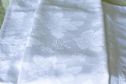 3 Pcs silk (cotton) damask, monogrammed, thread-button, large-pane cover. Price/piece - cheaper at the same time