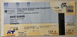 Dave Gahan concert ticket - Vienna