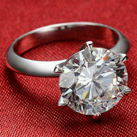 3.07Ct vvs1 h Valodi round white moissanite diamond 925 sterling silver engagement ring