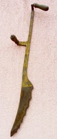 Antique ethnographic agricultural tool, hay cutter. With a master's degree