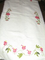 Runner with beautiful hand embroidered lacy edging