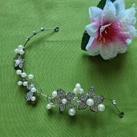 Wedding had27 - bridal rhinestone, pearl, flower hair ornament, hair wire