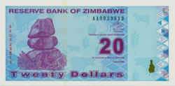 Zimbabwe  20 dollar 2009 UNC